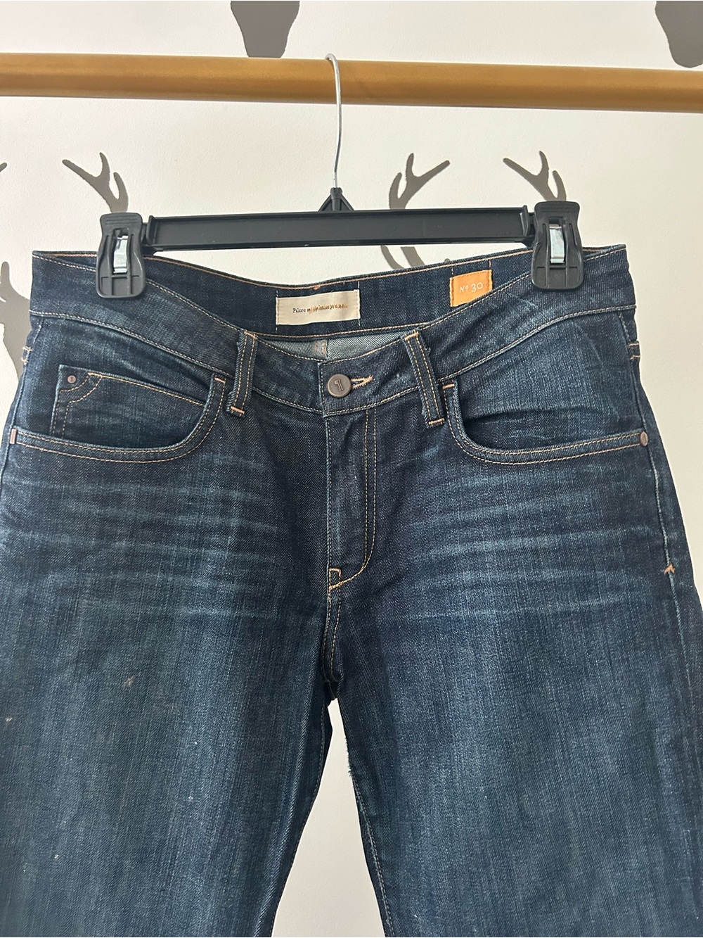 Pilcro Straight-Leg Jeans in Dark Blue Wash